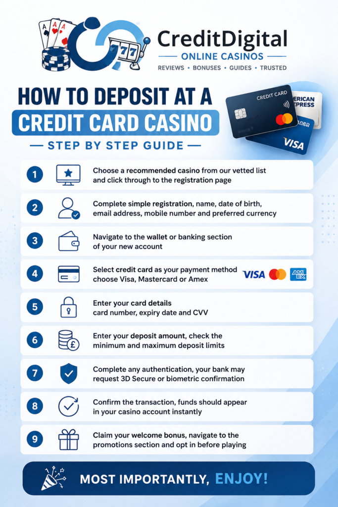 How to Deposit at a Credit Card Casino — Step by Step Guide